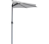 Ombrellone da Giardino Ø270x230A cm Half in Metallo e Poliestere Grigio