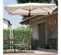 Ombrellone da Giardino 2x3 m Palo Ø38 mm in Legno Bauer Island Ecrù