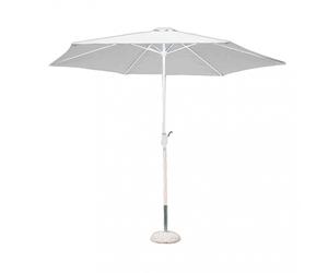 Ombrellone da Giardino Ø3 m Palo Ø48 mm Poly Eco in Acciaio Bianco