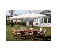OMBRELLONE DA GIARDINO 3x3 3x4 Decentrato Legno 8 Stecche Palo 75-93mm Top Ecr