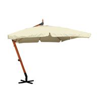 OMBRELLONE DA GIARDINO 3x3 3x4 Struttura In Legno 8 Stecche Top Ecru Palo 93x93