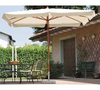 Ombrellone da Giardino 3x3 m Palo Ø48 mm in Legno Vorghini Classic Ecrù