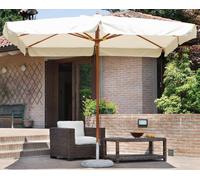 Ombrellone da Giardino 3x3 m Palo Ø48 mm in Legno Vorghini De Lux Ecrù