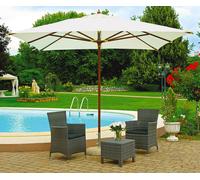 Ombrellone da Giardino 3x3 m Palo Ø48 mm Quadrato Struttura in Legno Vorghini Ecrù