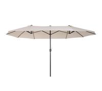 Ombrellone da Giardino 4,6x2,7 m Palo Ø48 mm Doppio Tetto Beige
