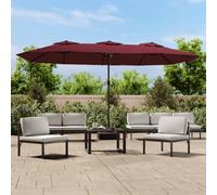Ombrellone da Giardino a Doppia Testa Rosso Bordeaux 449x265 cm