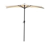 Ombrellone da Giardino a Mezzaluna 268x135x235 cm in Acciaio e Poliestere Beige