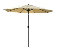 BAKAJI Ombrellone da Giardino Parasole 2.7 Metri per Balcone, Sistema Air Vent, Inclinazione Regolabile e Apertura Manovella, Rivestimento Anti UV Impermeabile per Mare, Terrazzo, Spiaggia (Beige)