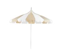 Beliani Elegante ombrellone da giardino ⌀ 245 cm palo in alluminio bianco tessuto poliestere beige e bianco