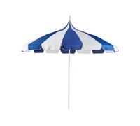 Beliani Elegante ombrellone da giardino ⌀ 245 cm palo in alluminio bianco tessuto poliestere blu e bianco
