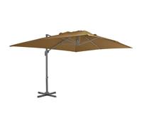 Ombrellone da Giardino con Base Portatile Tortora