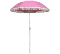 Ombrellone da Giardino con Frange, Ombrellone da Spiaggia All'aperto, Ombrellone da Giardino, Ombrellone da Tavolo da Esterno, Ombrellone da Mercato con 8 Nervature Robuste, Regolab, Pink, 200cm