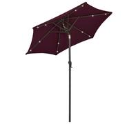 Ombrellone da Giardino con LED Bordeaux 200x211 cm in Alluminio