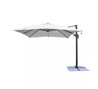 Ombrellone da Giardino con Led Pitagora 3x3 m in Alluminio Antracite Telo Grigio