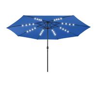 Ombrellone da Giardino con Luci LED 400 cm Azzurro