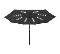 Ombrellone da Giardino con Luci LED 400 cm Nero