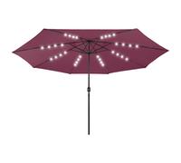 Ombrellone da Giardino con Luci LED 400 cm Rosso Bordò