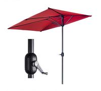 Ombrellone da giardino con manovella, 250 cm, ideale per terrazze e verande, colore: rosso