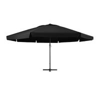 Ombrellone da Giardino con Palo in Alluminio 500 cm Nero