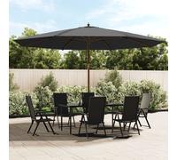 vidaXL Ombrellone da Giardino con Palo in Legno Antracite 400x273 cm