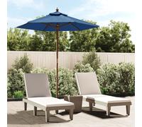 vidaXL Ombrellone da Giardino con Palo in Legno Azzurro 196x231 cm