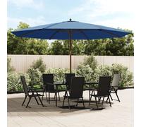 Ombrellone da Giardino con Palo in Legno Azzurro 400x273 cm