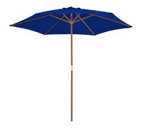 Ombrellone da Giardino con Palo in Legno Blu 270 cm