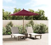 vidaXL Ombrellone da Giardino con Palo in Legno Bordeaux 198x198x231cm