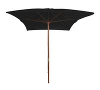 Ombrellone da Giardino con Palo in Legno Nero 200x300 cm