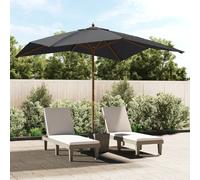 Ombrellone da Giardino con Palo in Legno Nero 300x300x273 cm