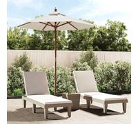 Ombrellone da Giardino con Palo in Legno Sabbia 196x231 cm