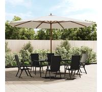 vidaXL Ombrellone da Giardino con Palo in Legno Sabbia 400x273 cm