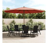 Ombrellone da Giardino con Palo in Legno Terracotta 400x273 cm