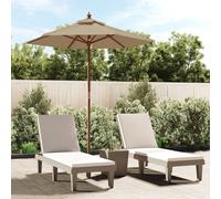 Ombrellone da Giardino con Palo in Legno Tortora 196x231 cm