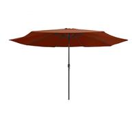 Ombrellone da Giardino con Palo in Metallo 390 cm Terracotta