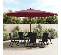 Ombrellone da Giardino con Palo Legno Rosso Bordeaux 400x273 cm