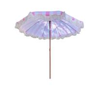 Ombrellone Da Giardino Da 2 M, Ombrellone Da Spiaggia Inclinato, Regolabile A 45 Gradi, Design A Strisce Rosa, Parasole E Impermeabile, Altezza Regolabile