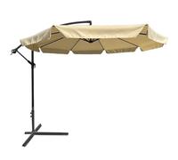 Ombrellone Giardino Decentrato 3x3 Beige Telo con pendente Palo Alluminio Gazebo