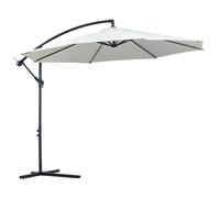 Ombrellone da Giardino Decentrato in Acciaio Ø3m Bianco