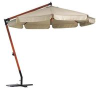 Ombrellone da Giardino Decentrato in Legno Ø3m Bauer Sun Ecrù