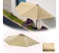 Ombrellone da giardino di ricambio in tessuto resistente ai raggi UV per ombrelloni laterali da tavolo da mercato, 5 stecche, colore beige, 2,7 m, facile da installare, soluzione resistente alle