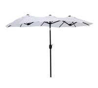 Ombrellone da Giardino Doppio 285x147x227 cm in Acciaio e Poliestere Bianco