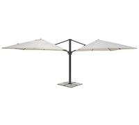 Ombrellone da Giardino Doppio 3x3m + 3x3m Telo in Polietilene Ecrù