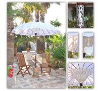 OMBRELLONE DA GIARDINO ELEGANTE BALI MADREPERLA 220 CM REALIZZATO A MANO WBR