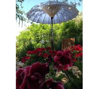 Ombrellone da giardino esterni Made in Bali REALIZZATO A MANO Silver SKY 220 CM