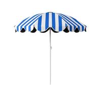 Ombrellone Da Giardino For Esterni, Ombrellone A Strisce Con Protezione Solare E Rivestimento Nero Isolante Termico, 1,55 M(Blue)