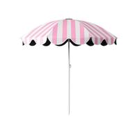 Ombrellone Da Giardino For Esterni, Ombrellone A Strisce Con Protezione Solare E Rivestimento Nero Isolante Termico, 1,55 M(Pink)