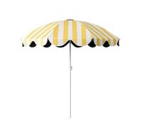 Ombrellone Da Giardino For Esterni, Ombrellone A Strisce Con Protezione Solare E Rivestimento Nero Isolante Termico, 1,55 M(Yellow)
