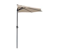 Ombrellone da Giardino Ø270x230A cm Half in Metallo e Poliestere Tortora