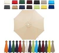 Ombrellone da giardino impermeabile 3M/3,5M - Tendalino parasole da esterno per patio, spiaggia, piscina, prato e terrazza - Design a 8 stecche Beige 3m